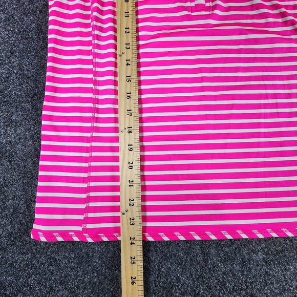 Vineyard Vines Performance Stripe Sankaty Shep 1/4 Zip Pink & White Women's Sz S - Picture 10 of 10
